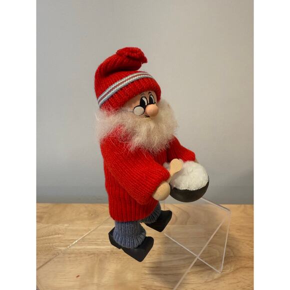 Ljungstroms Of Sweden Tomte Wooden Figure Santa With Mixing Bowl Vintage JL - Picture 8 of 12